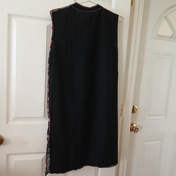 Handmade Women’s M Embroidered Floral Beaded Tassel Boho Cotton Midi Kurti Dress - Picture 3 of 12